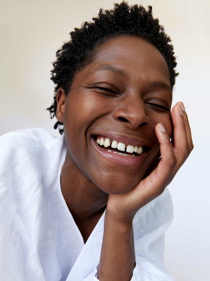 A close view of a natural, bright smile